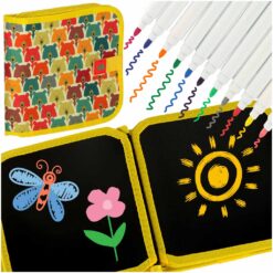 Joonistustahvlitega kaustik + kriidimarkerid