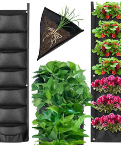 Vertikaalne 7 taskuga istutuskott seinale