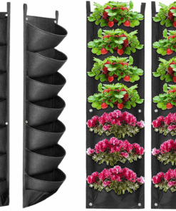 Alternative view of Vertikaalne 7 taskuga istutuskott seinale