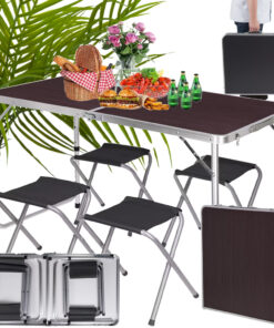 Kokkupandav matkalaud + 4 tooli