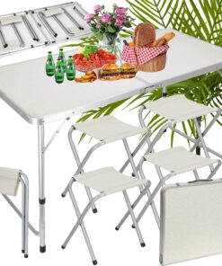 Kokkupandav matkalaud + 4 tooli