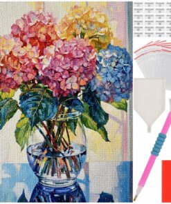 Teemanditikand - 5D teemantmosaiik "Hortensiad vaasis"