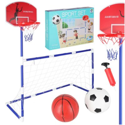 2in1 spordikomplekt lastele - jalgpall + korvpall