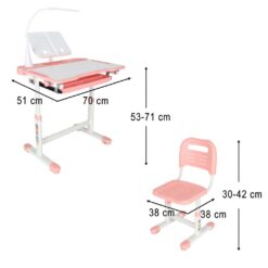 Reguleeritav laste kirjutuslaud ja tool + LED lamp ja lisad Soodukas.Com