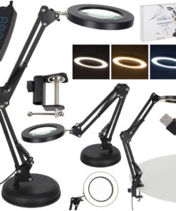 Reguleeritav LED laualamp suurendusklaasiga