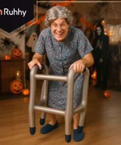 Alternative view of Täispuhutav käimisraam ja jalutuskepp - vanainimese kostüüm