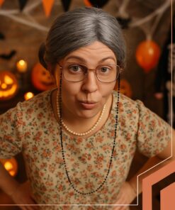 Alternative view of Vanaema kostüüm - parukas, prillid, aksessuaarid