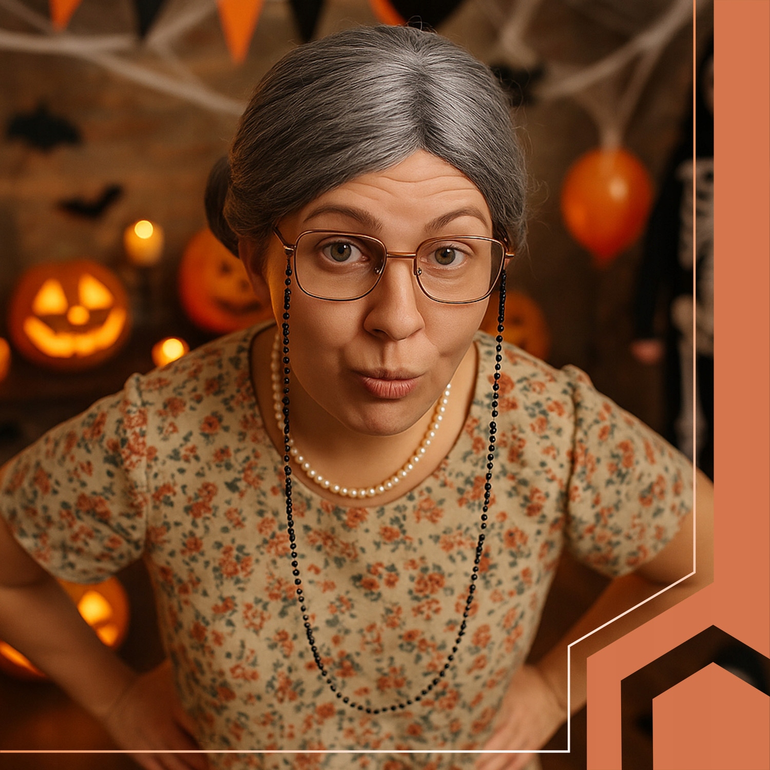 Vanaema kostüüm - parukas, prillid, aksessuaarid - Image 2