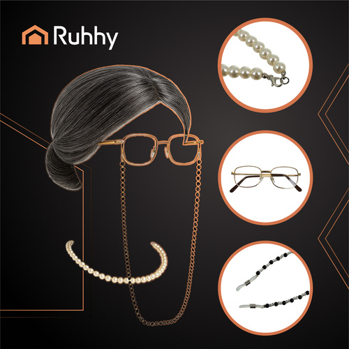 Vanaema kostüüm - parukas, prillid, aksessuaarid - Image 5