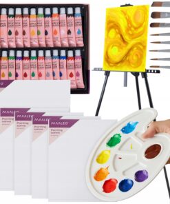 Maalimiskomplekt - molbert, akrüülvärvid, pintslid, lõuendid jm