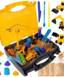 Mängukomplekt kineetilise liiva ja ehitusmasinatega