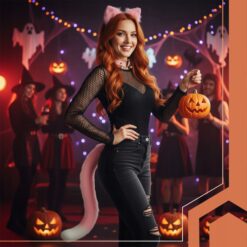 Alternative view of Roosa kassi kostüüm