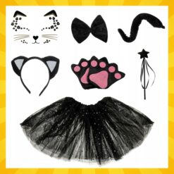 7-osaline kassi kostüüm tüdrukutele Soodukas.Com