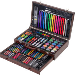 Alternative view of 123-osaline kunstitarvete komplekt puidust kohvris