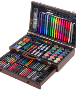 Alternative view of 123-osaline kunstitarvete komplekt puidust kohvris