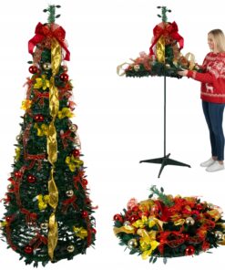 180cm kokkupandav kunstkuusk koos kaunistustega