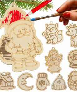 Värvitavad puidust jõuluehted 24tk