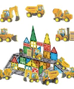 Alternative view of Magnetklotsid – 30-osaline komplekt ehitusmasinatega