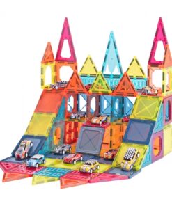 Alternative view of Magnetklotsid – 112-osaline komplekt autodega