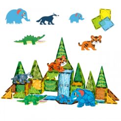 Alternative view of Magnetklotsid – 45-osaline komplekt džungli loomadega