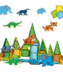 Alternative view of Magnetklotsid – 45-osaline komplekt džungli loomadega