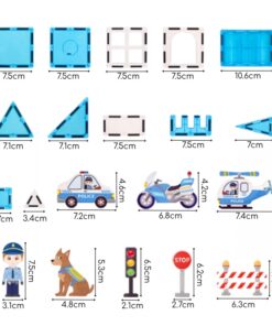Magnetklotsid – 42-osaline politsei komplekt Soodukas.Com