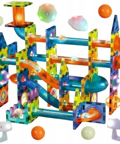 Magnetklotsid - 110-osaline pallirada valgustusega