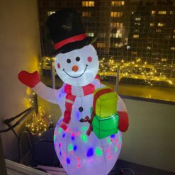 Alternative view of 155cm täispuhutav lumememm LED-tuledega