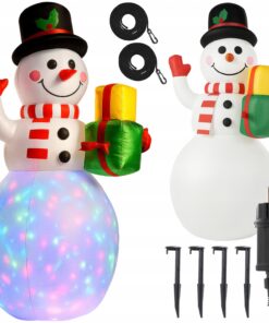 155cm täispuhutav lumememm LED-tuledega