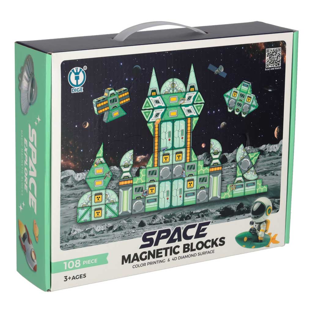Magnetklotsid - 108-osaline kosmoselaeva komplekt – Soodukas.Com Magnetklotsid kosmoselaeva ehitamiseks