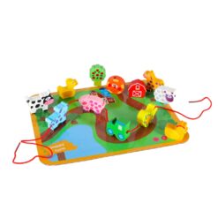 Nöörimismäng - puidust taluteemalised klotsid + alusplaat  Soodukas.Com