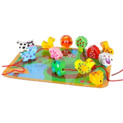 Nöörimismäng - puidust taluteemalised klotsid + alusplaat  Soodukas.Com