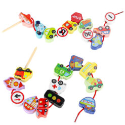 Puidust nöörimismäng sõidukitega - 23 osa + 2 nööri