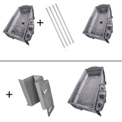 Kokkupandav reisivoodi mähkimisaluse ja varikatusega Soodukas.Com