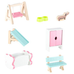 Puidust nukumaja mööbli ja LED-valgustusega 70cm Soodukas.Com