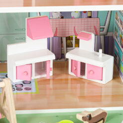 Puidust nukumaja mööbli ja LED-valgustusega 70cm Soodukas.Com