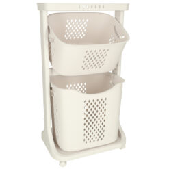 Kaheosaline ratastel hoiukorv