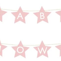 Baby shower roosa bänner