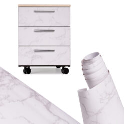 Isekleepuv marmormustriga dekoratiivkile