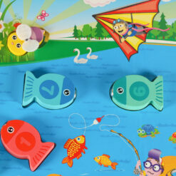 Puidust magnetiline 3in1 kalapüügimäng + pinsetimäng Soodukas.Com