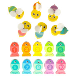 Alternative view of Puidust magnetiline 3in1 kalapüügimäng + pinsetimäng