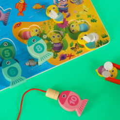 Puidust magnetiline 3in1 kalapüügimäng + pinsetimäng Soodukas.Com