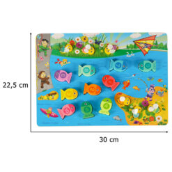 Puidust magnetiline 3in1 kalapüügimäng + pinsetimäng Soodukas.Com