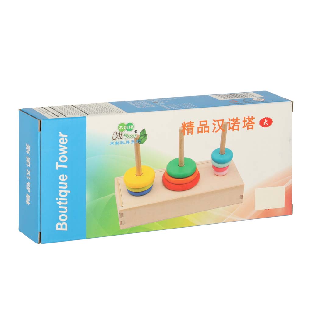 Puidust Hanoi torn – kolmekohaline ladumistorn – Soodukas.Com Värviline puidust ladumistorn