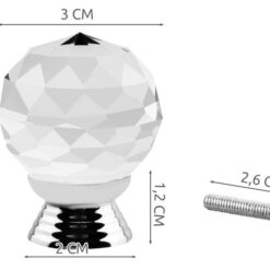 Kristallist mööblinupp kroomviimistlusega Soodukas.Com