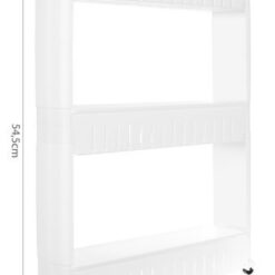 Mobile kitchen shelf on wheels, white Soodukas.Com