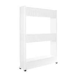 Mobile kitchen shelf on wheels, white Soodukas.Com