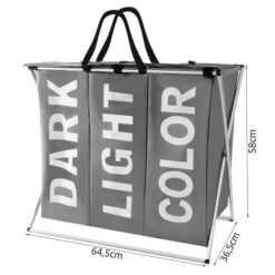 Laundry basket - 3 compartments on a foldable frame Soodukas.Com