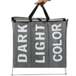 Laundry basket - 3 compartments on a foldable frame Soodukas.Com