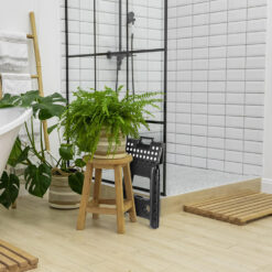 Folding stool black and white 39cm Soodukas.Com